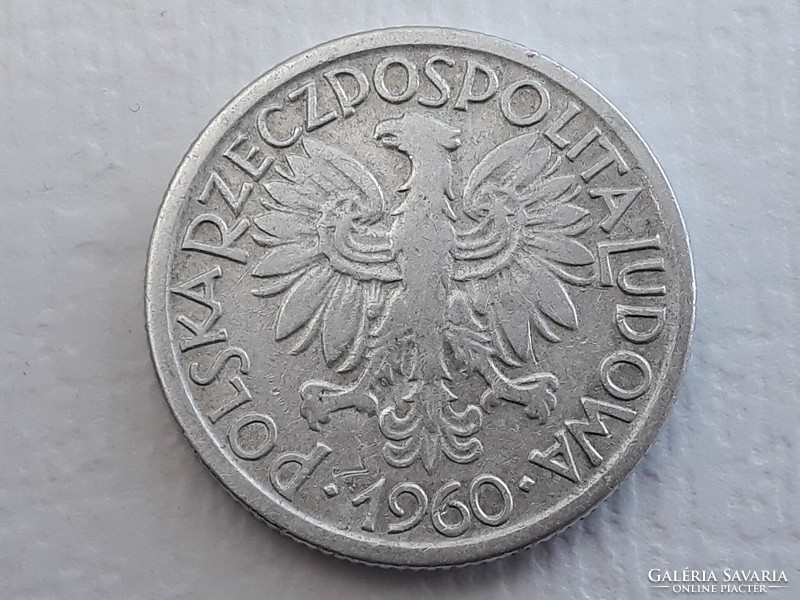 Poland 2 zloty 1960 coin - Polish alu 2 zloty, zl 1960 foreign coin