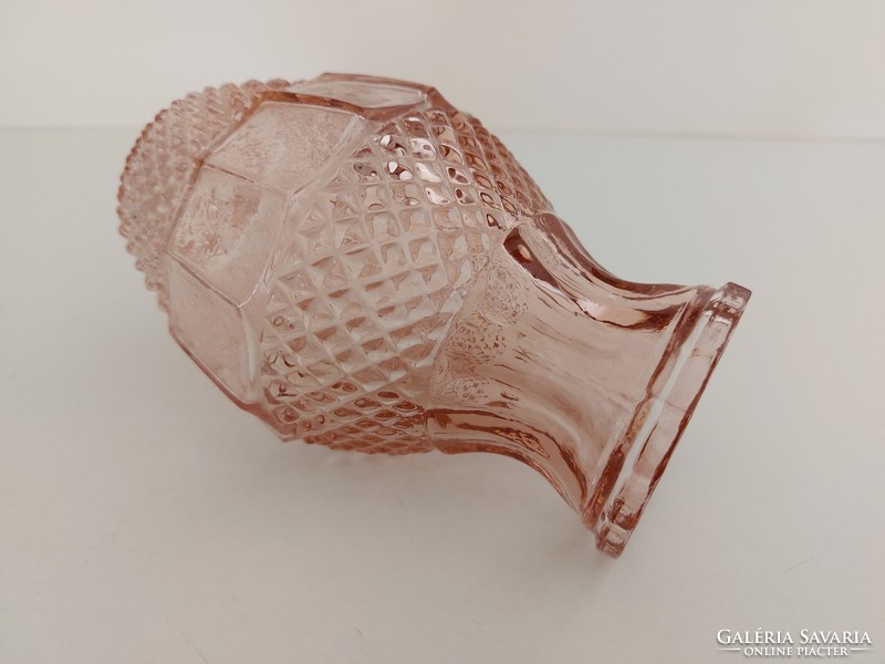Régi üvegváza rózsaszín vintage váza