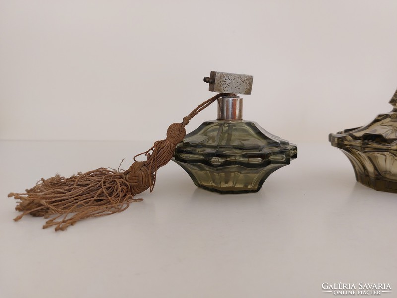 Régi art deco parfümös üveg vintage kölnis palack 2 db