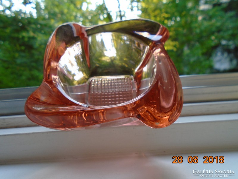 Secession glassware heavy salmon pink decorative bowl