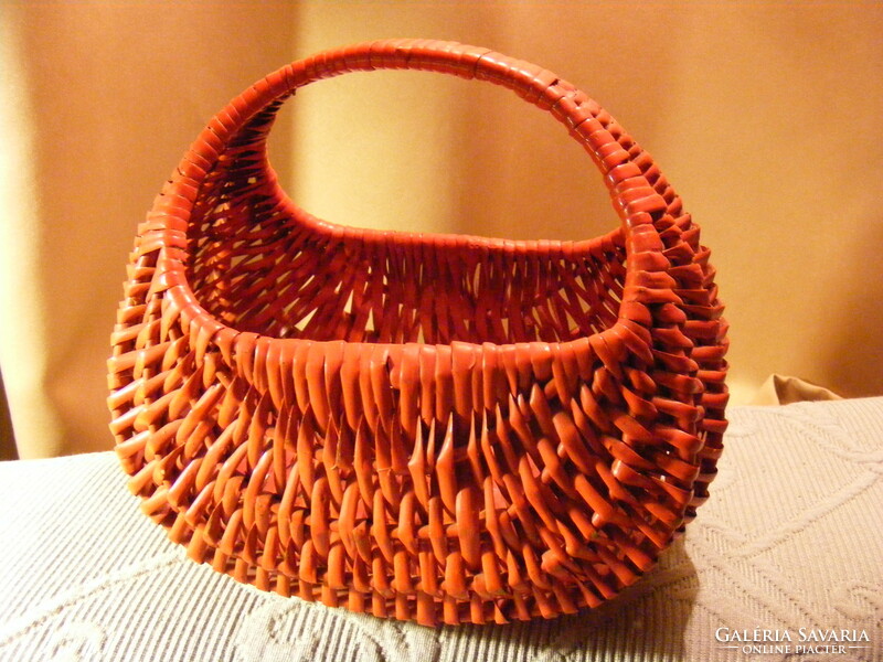 Retro red wicker children's basket