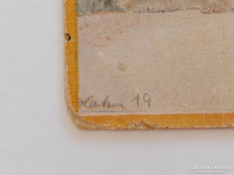 Régi képeslap 1923 művészeti levelezőlap hölgy karikával