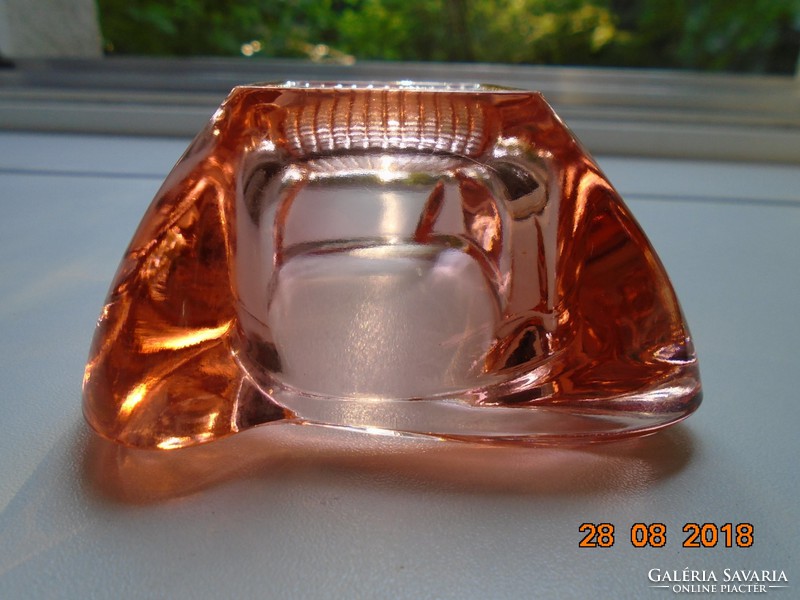 Secession glassware heavy salmon pink decorative bowl