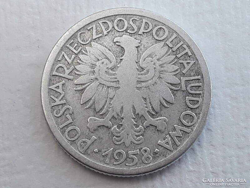 Lengyelország 2 Zloty 1958 érme - Lengyel Alu 2 Zlote, ZL 1958 külföldi pénzérme