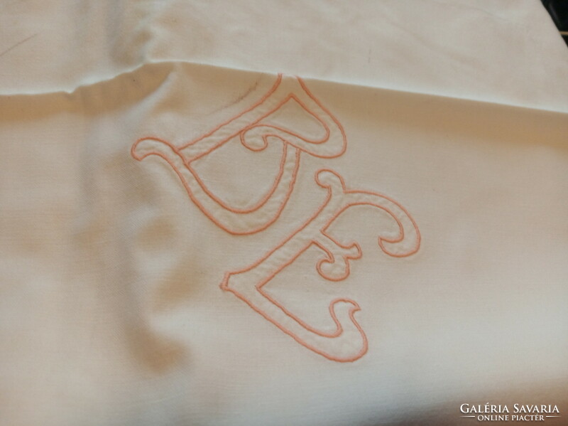 Monogrammed, embroidered edging, linen pillowcases 11 pcs