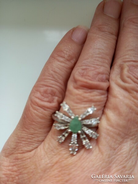 59 And real emerald 925 silver ring