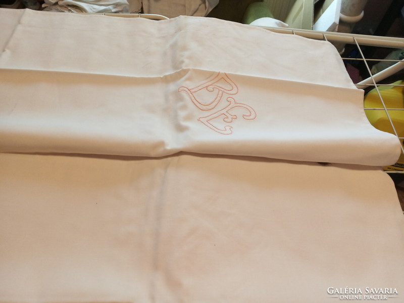 Monogrammed, embroidered edging, linen pillowcases 11 pcs