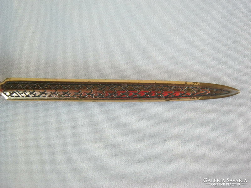 Balaton souvenir copper leaf-opening knife with owl