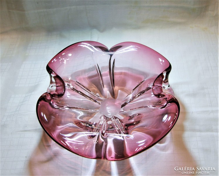 Gyönyörű Cseh üveg tál - Asztalközép - Kínáló