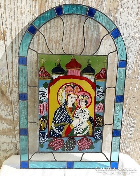 Old glass holy image / stained glass.