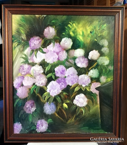 Dazzling, large-scale still life, in a beautiful frame (approx. 70 X 80)