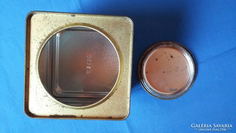 Two twinings earl gray tea cube-shaped boxes, metal or The little plastic