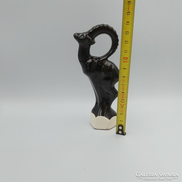 Black ceramic ram figure