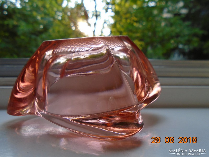 Secession glassware heavy salmon pink decorative bowl