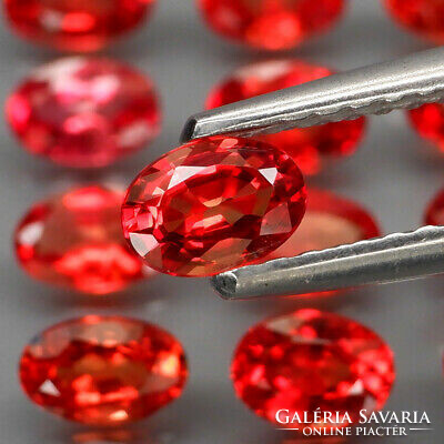 VALÓDI élÉnk piros padparadsha zafirok 3x5mm Garanciális!  Afrika/ Songea