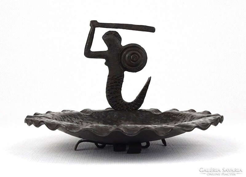 1L420 wrought iron ashtray with mermaid