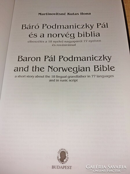 Pál Baró Podmaniczky and the Norwegian Bible. Signed! HUF 7,900.