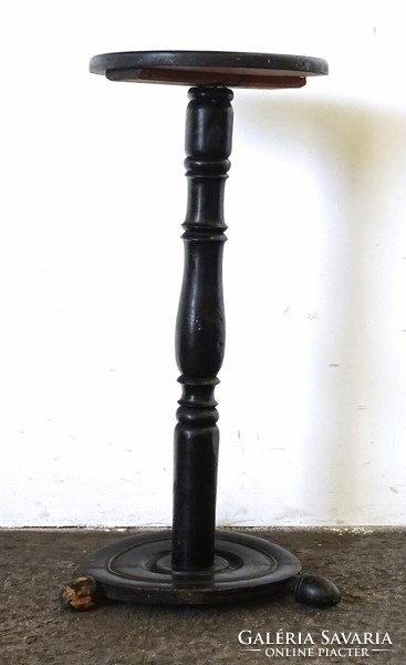 1L436 Antik fekete virágtartó szobortartó posztamens 71 cm