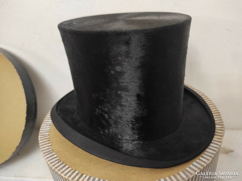 Antique top hat in box dress film theater costume prop 324 6193