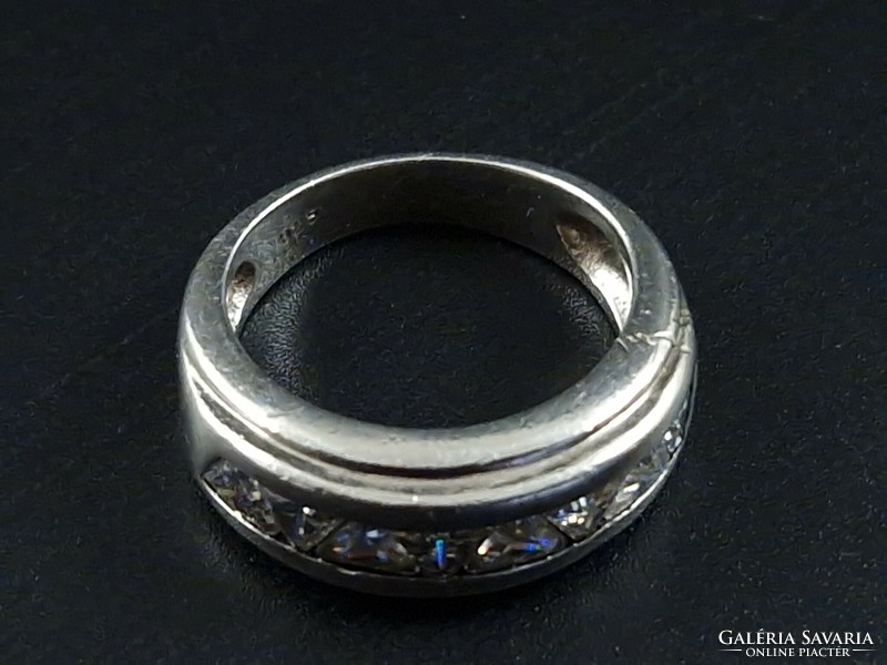 Unisex men's women's 925 sterling silver stone ring