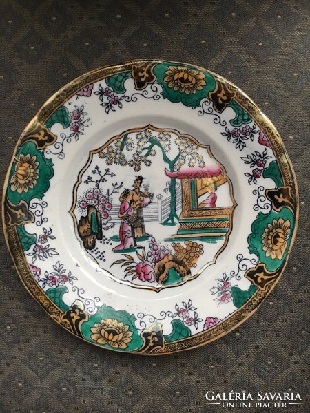 Canton patterned Boch Freres, gilded plate