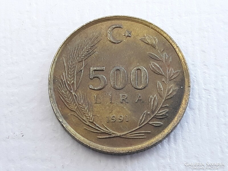 Törökország 500 Líra 1991 érme - Török 500 Lira 1991 külföldi pénzérme