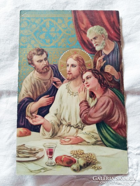 Last Supper, Italian postcard from 1909. 384.