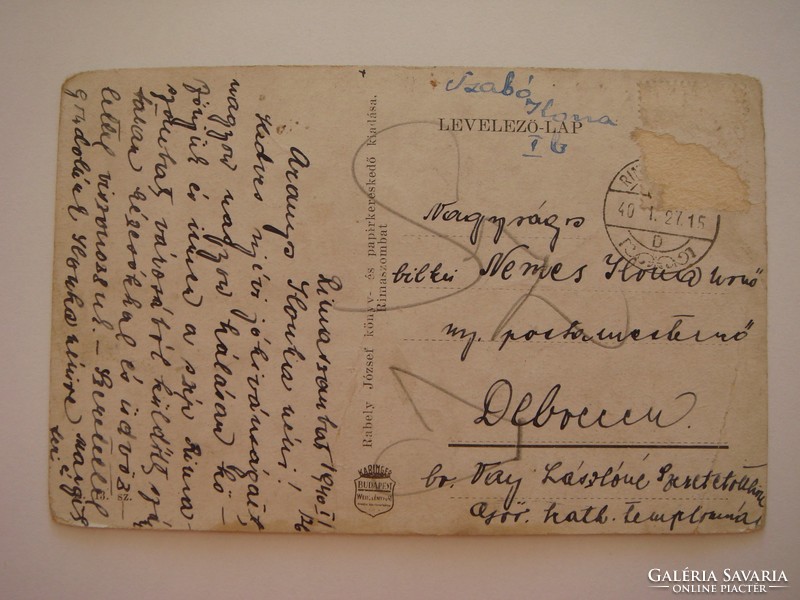 Régi képeslap 1940 Rimaszombat Vármegyeháza levelezőlap