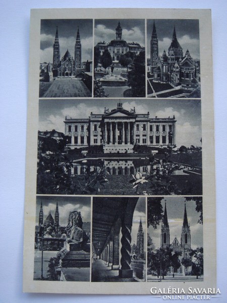 Old postcard Szeged buildings photo postcard