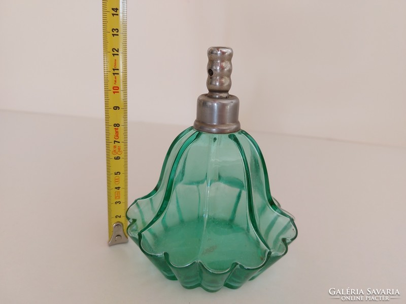 Régi art deco parfümös üveg türkiz vintage kölnis palack