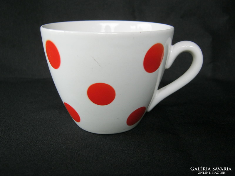 Granite ceramic red polka dot cup mug