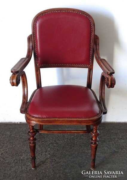 1L431 antique back carved chair leather thinking chair