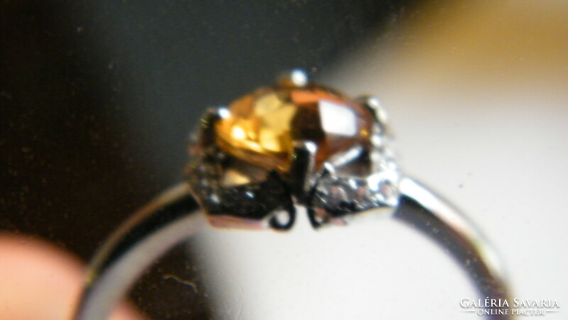 925-ös ezüst,14 kar arany,citrin gyűrű