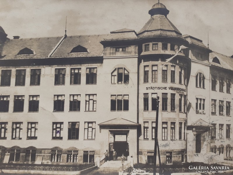 Régi képeslap 1916 Iskola fotó épület levelezőlap