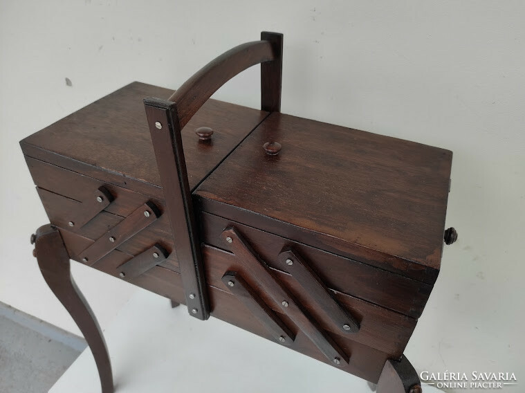 Antique sewing box openable hardwood sewing box art deco bauhaus small furniture 370 6174