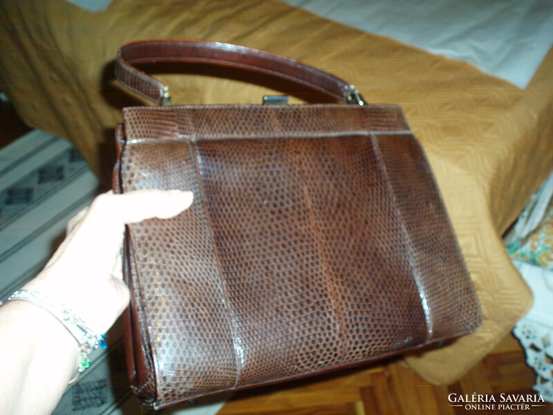 Vintage lizard large handbag