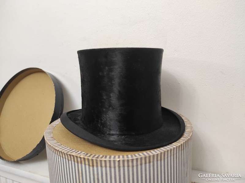 Antique top hat in box dress film theater costume prop 324 6193