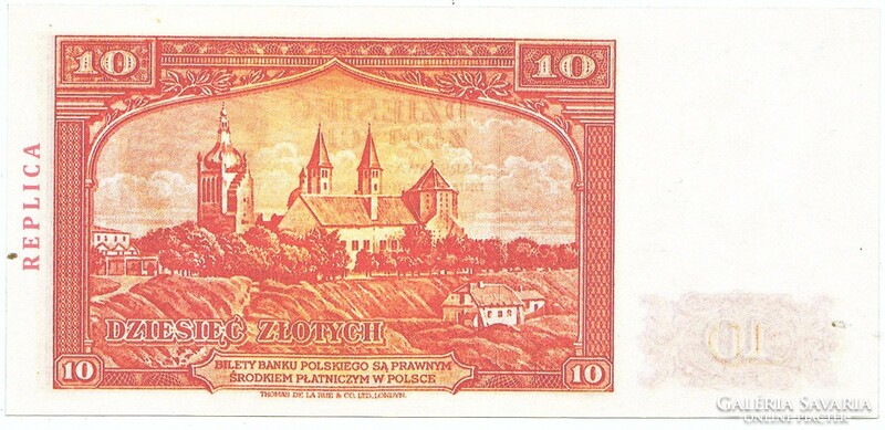 Poland 10 zloty money of the government in exile 1939 replica unc