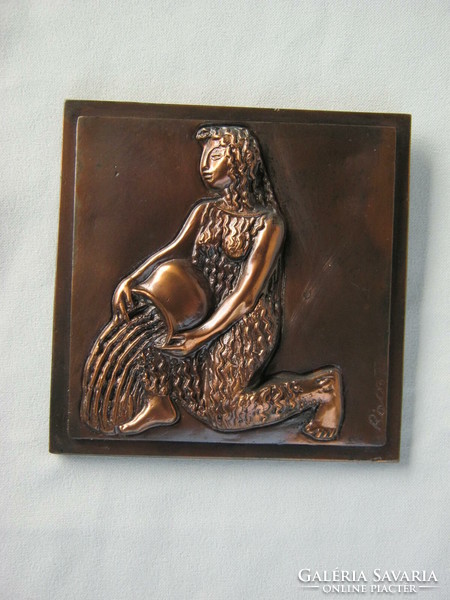 Retro ... Rácz edit industrial art copper or bronze wall decoration water girl