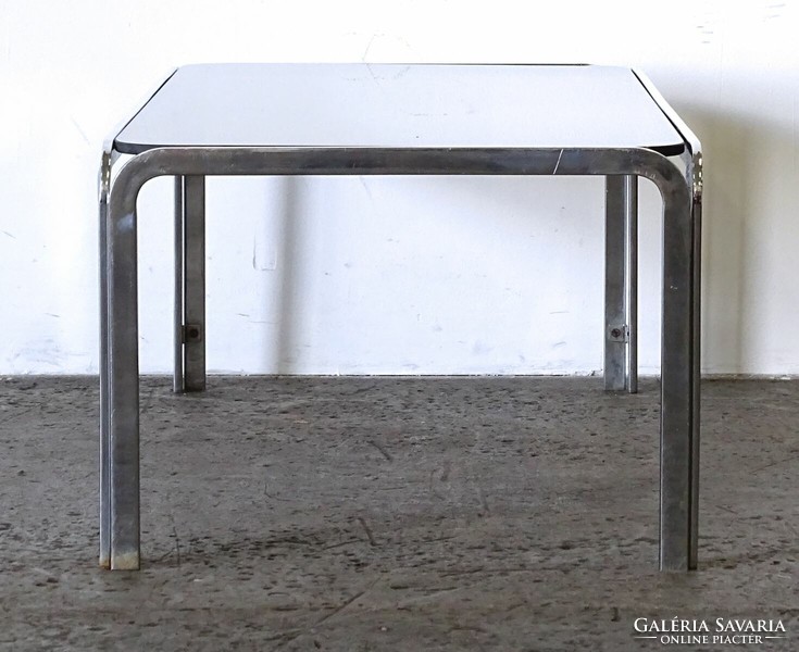 1L444 retro mid century chrome shaped glass table coffee table 37 x 52 x 102 cm