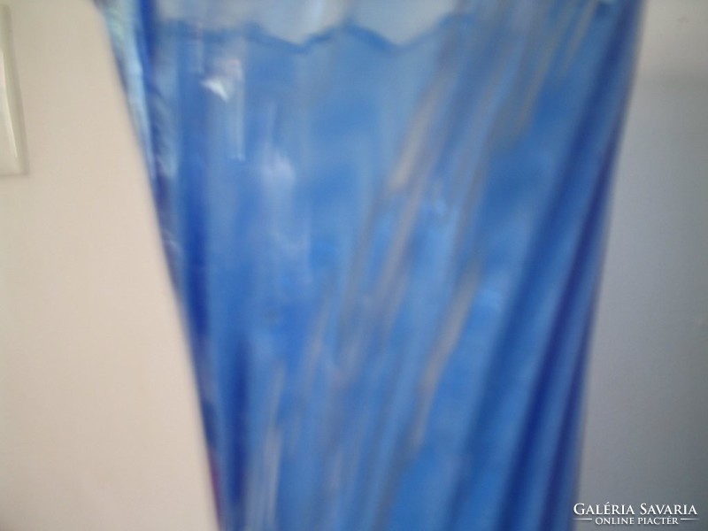 Fátyol üveg váza kék fehér cirmos  --- régi 1940