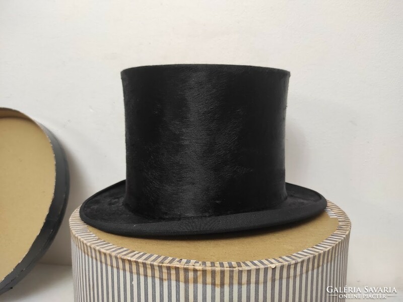 Antique top hat in box dress film theater costume prop 324 6193