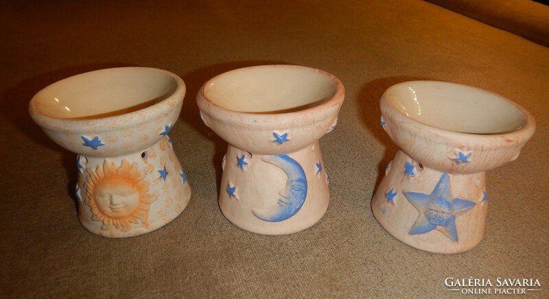 Three scented candles, 9 cm high