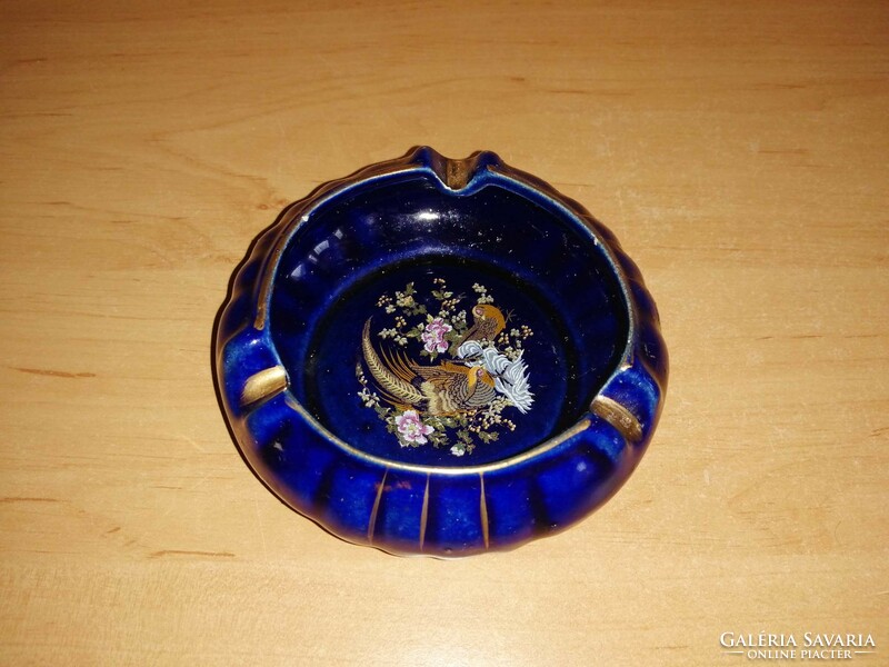 Blue porcelain peacock pattern ashtray ashtray 10.5 cm (14/d)