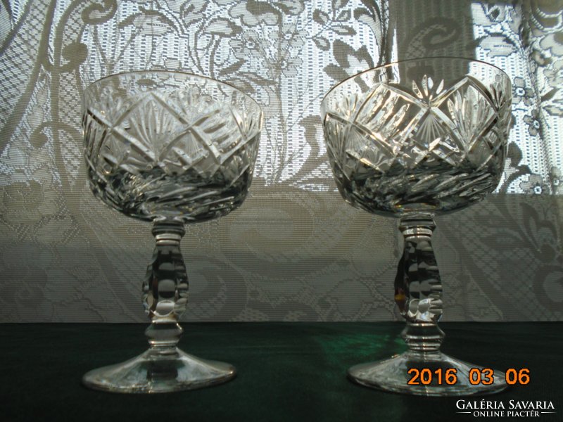 Lead crystal antique champagne goblet 2 pcs
