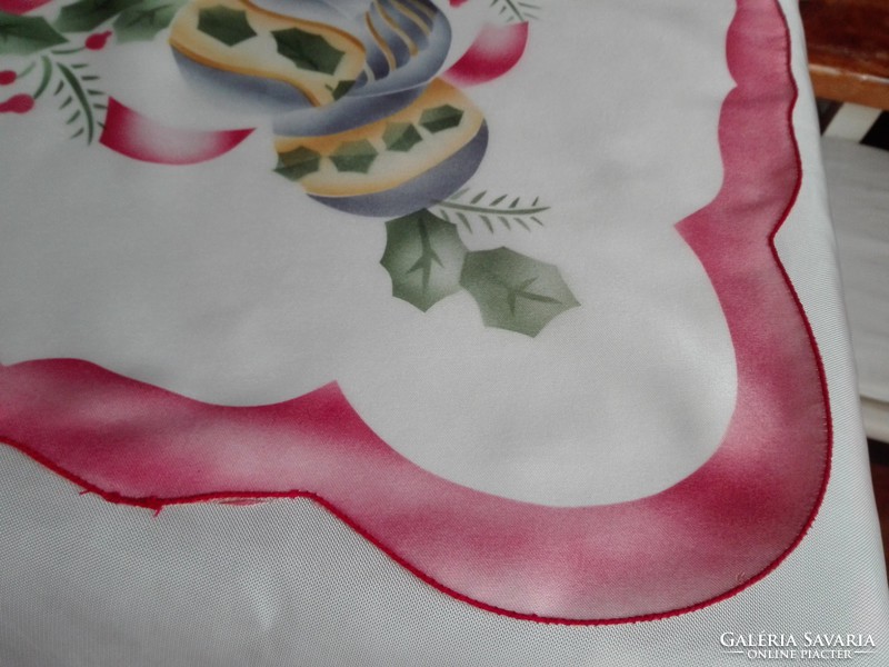 Silk shiny Christmas tablecloth, tablecloth, 83 x 83 cm