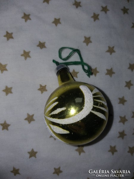 Retro üveg sárga gömb Karácsonyfadísz