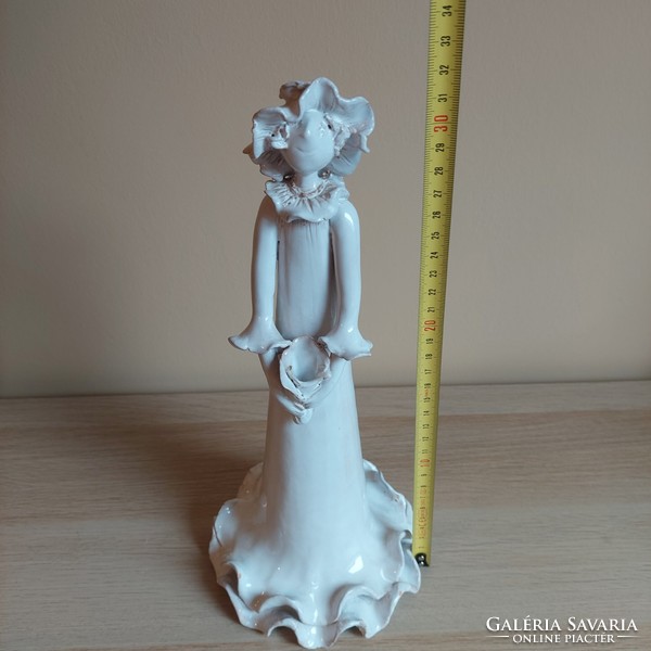 Ritka gyűjtői Morvay Zsuzsa kerámia női figura 31 cm