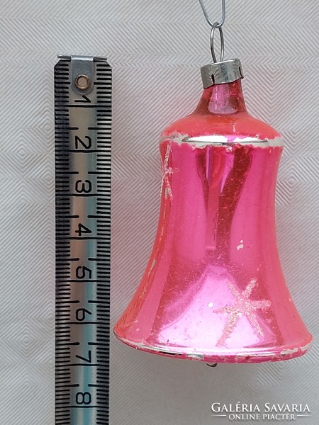 Old glass Christmas tree decoration pink bell glass decoration