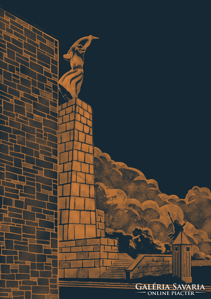 Statue of Liberty on Gellért Hill - canvas print - benjamin the wolf